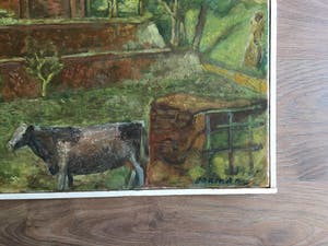 Hubert Bekman - Olieverf kerkje te Asselt ad Maas kopen? Bied vanaf 185!