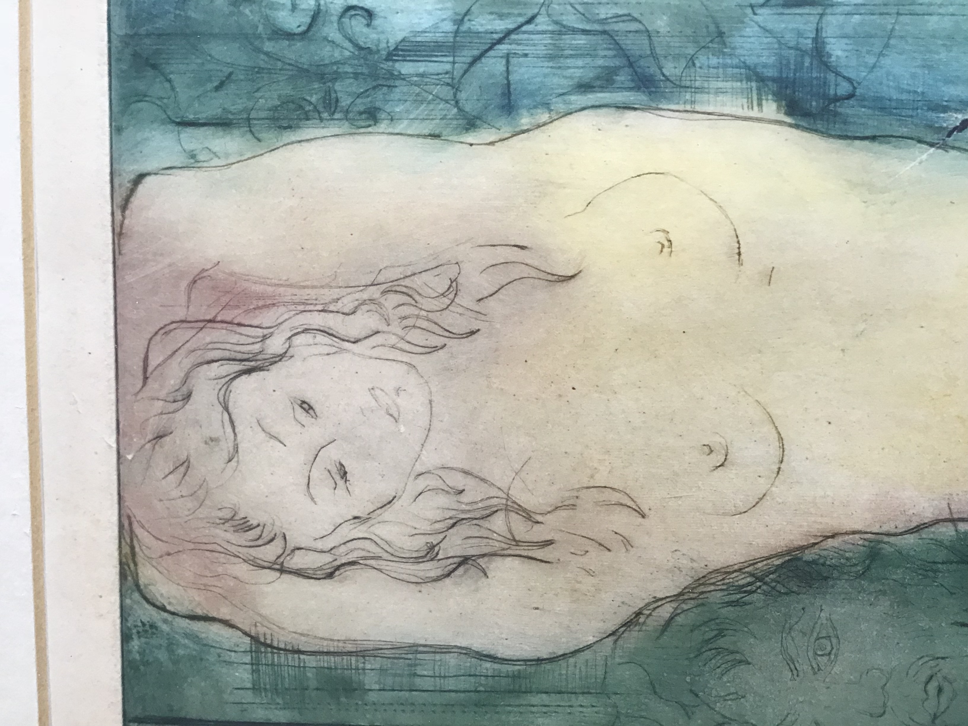 Niet of onleesbaar gesigneerd - Naakt meisje, kleurets, Tsjechisch kunstenaar, gesigneerd kopen? Bied vanaf 1!