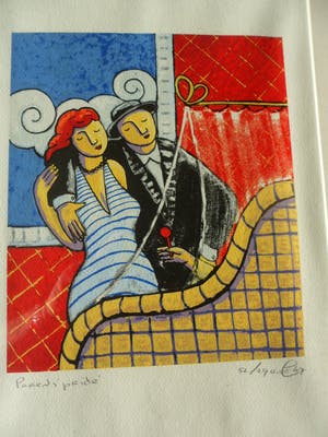 Jacques Tange - Zeefdruk. Titel, "Parents pride ". kopen? Bied vanaf 80!