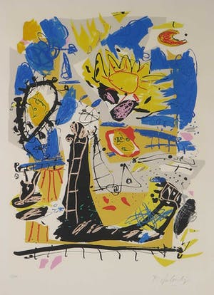 Kees Salentijn - Zeefdruk, Hommage aan Van Gogh II - Ingelijst kopen? Bied vanaf 40!