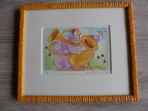 Ada Breedveld - Kleuren ets, titel, "Tuba". kopen? Bied vanaf 40!