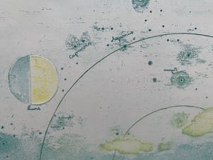 Eduard Flor - ets/aquatint met reliëfdruk - 'Hemel 's nachts' - 1970 (Prent 190 Serie 5B) kopen? Bied vanaf 70!