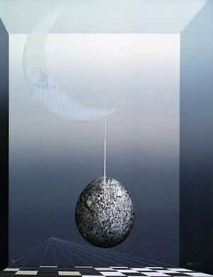 Andres Segovia - Geometrisch surrealistische voorstelling, litho (groot) verkocht voor € 60!