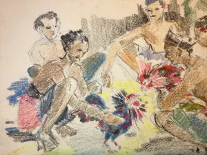 Aart Johannes Cock - 1905-1981 - Balinees Hanengecht kopen? Bied vanaf 90!