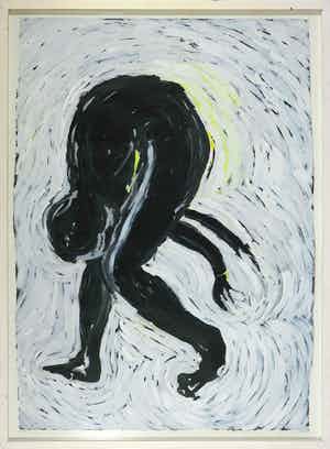 Frans Verschoor - Acryl op papier, Zonder titel II - Ingelijst (Zeer groot) verkocht voor € 1!