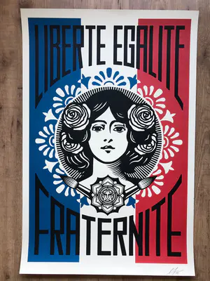 AcheterShepard Fairey - Liberté Egalité Fraternité? Enchérissez de 55!