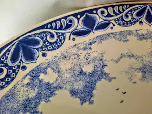 Chemkefa - Wandteller Keramik Delft Blauw Winterlandschaft nach F.J. du Chattel 70er Jahre kopen? Bied vanaf 98!