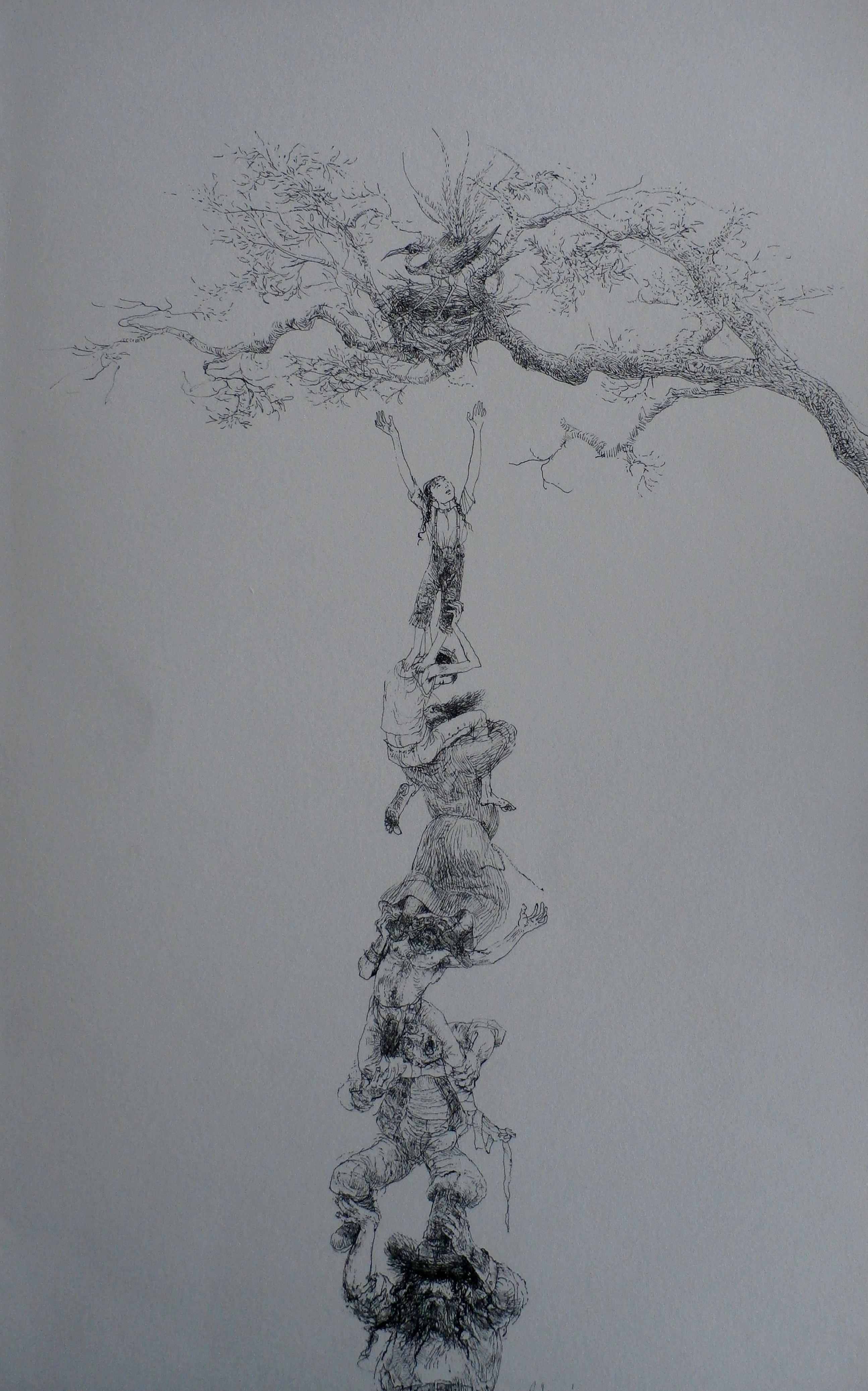 Piet Klaasse - nieuwjaarskaart met litho: Das Vogelnest - 1978 kopen? Bied vanaf 40!