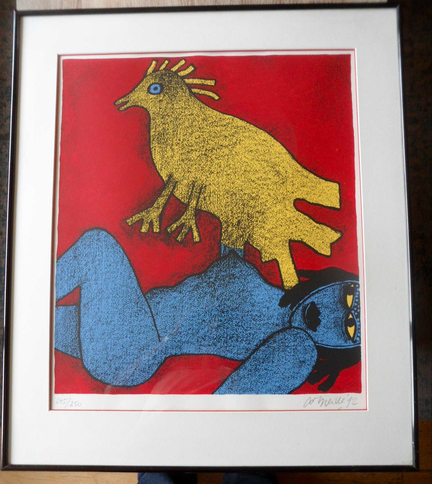 Corneille - Zeefdruk, Nu Blue et Oiseau Jaune verkocht voor € 250!