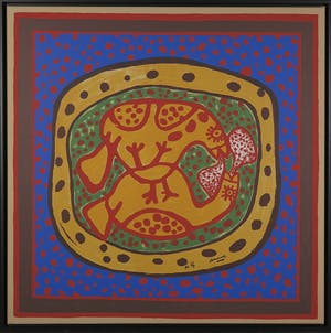 Corneille - Zeefdruk op doek, Les oiseaux amoureux - Ingelijst (Groot) kopen? Bied vanaf 1!