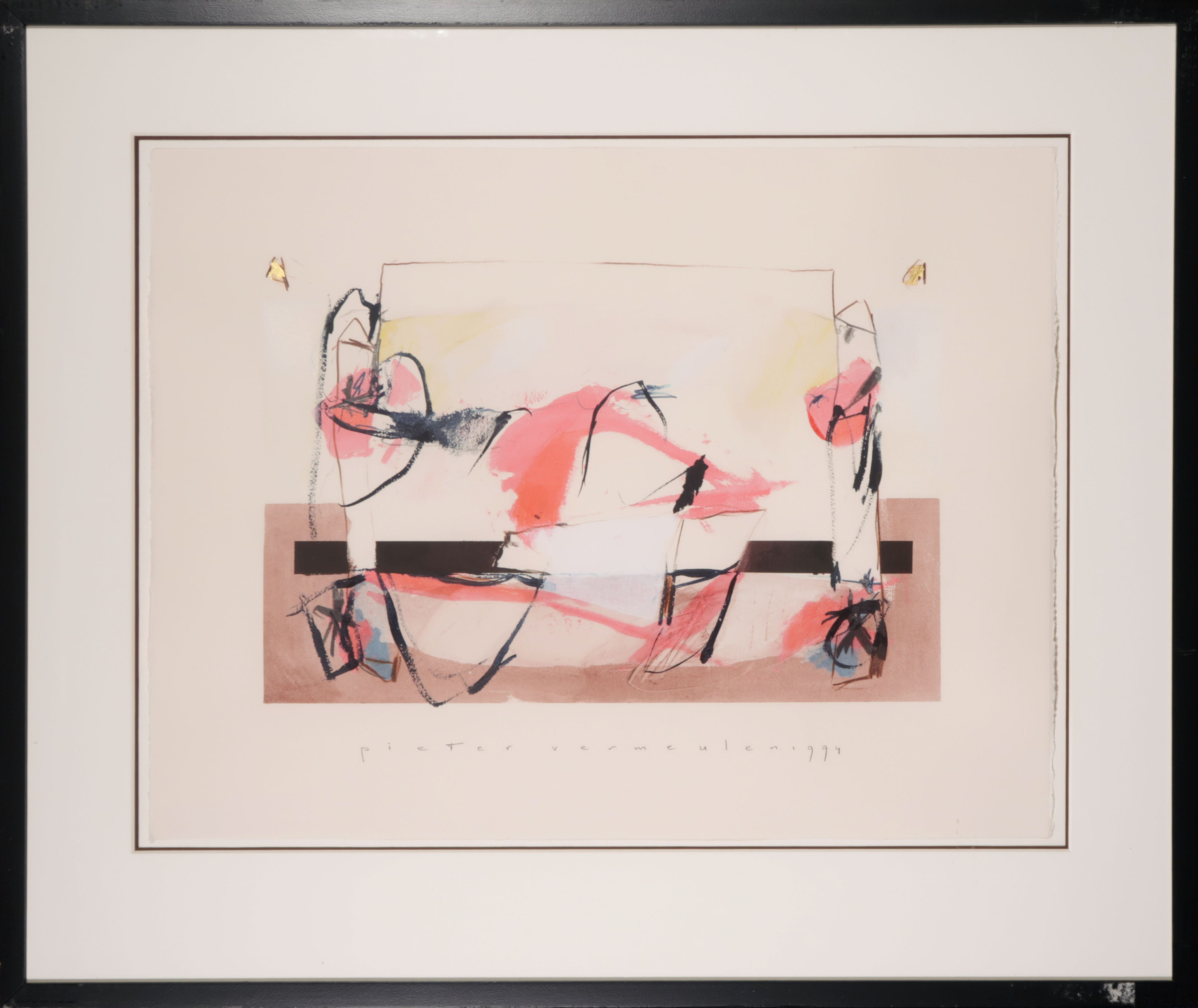 Pieter Vermeulen - Gemengde techniek, Z.T. - Ingelijst verkocht voor € 35!