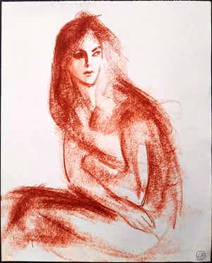 Luis Filcer - Portret – krijttekening - unicum - 21510 verkocht voor € 95!