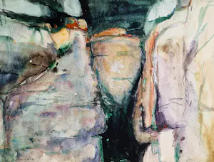 Jan Hendrik van Loon - Grote in 1970 gemaakte gouache - landschap IJsland - gesigneerd kopen? Bied vanaf 48!