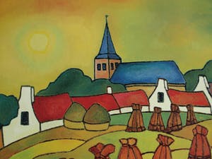 Toon Tieland - Handgesigneerde prent , “De koperen zomer” - ingelijst – 1990 kopen? Bied vanaf 1!