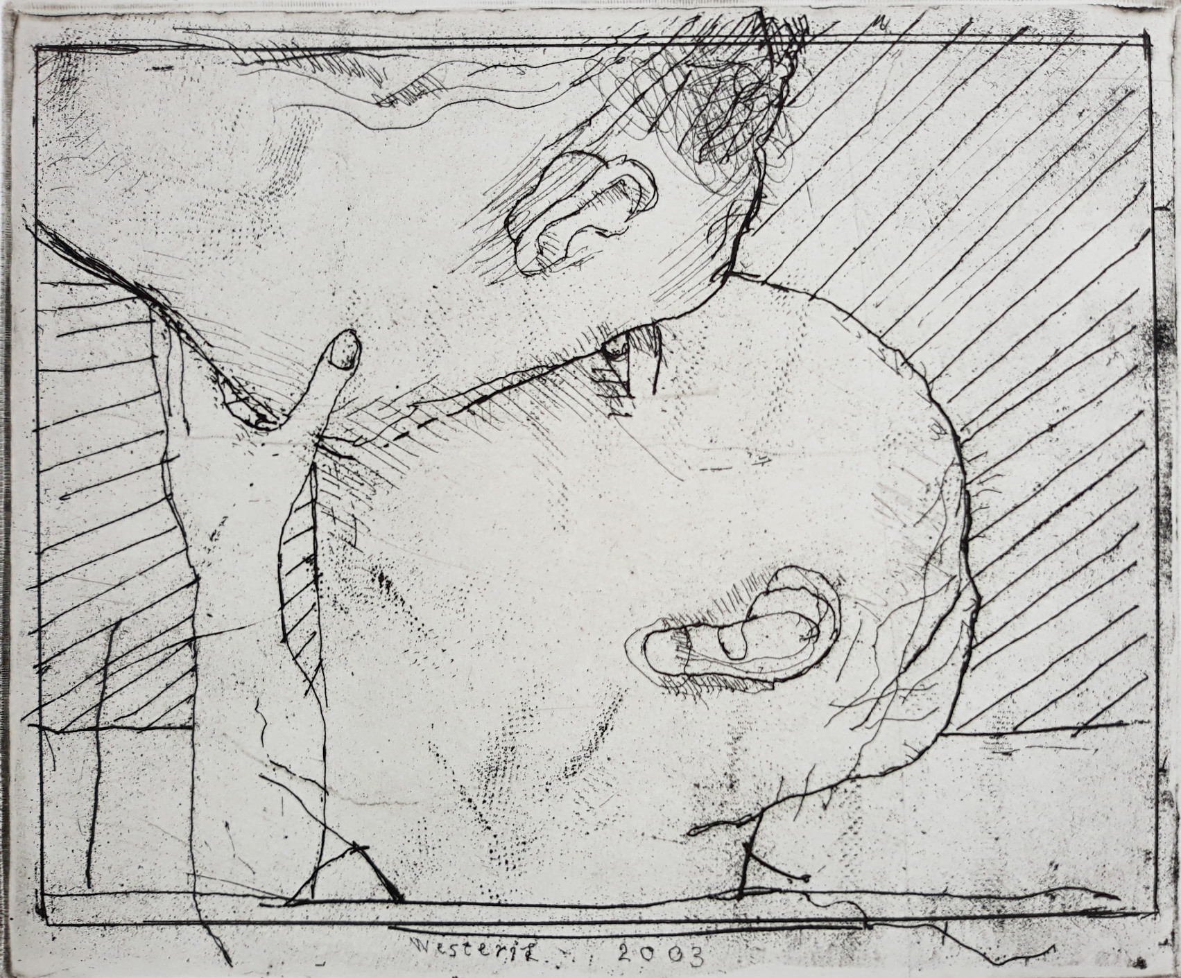 Co Westerik - De kus, ets verkocht voor € 200!