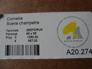 Corneille - Zeefdruk, titel, "Scene Champetre". kopen? Bied vanaf 225!