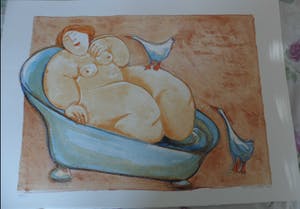 Ada Breedveld - Zeefdruk. Titel, "Visiting Time" . kopen? Bied vanaf 50!