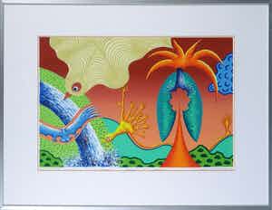 Sofia Ramselaar - Zeefdruk, Avondrood - Ingelijst verkocht voor € 1!