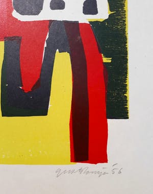 Gust Romijn - Spaans dorp, houtsnede kopen? Bied vanaf 1!