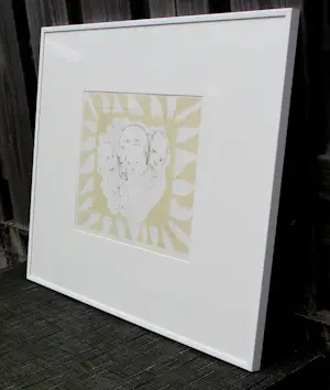 Co Westerik - Ingelijste zeefdruk: "een familie treffen" - 1986 kopen? Bied vanaf 225!