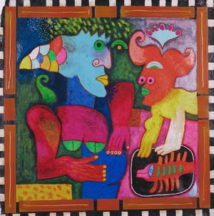 Clemens Briels - Zeefdruk en collage, Habla ambas... - Ingelijst (Groot) kopen? Bied vanaf 80!