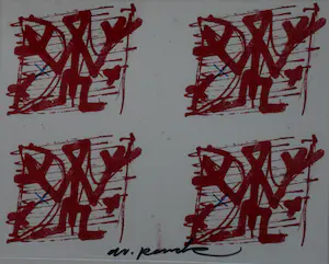 A.R. Penck - Offset litho, ingelijst: Unbekannte Gesellschaft kaufen? Bieten Sie von 99!