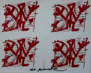 A.R. Penck - Offset litho, ingelijst: Unbekannte Gesellschaft verkauft für € 90!