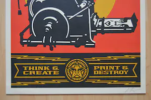 Shepard Fairey - PRINT AND DESTROY SIGNED OFFSET LITHOGRAPH kopen? Bied vanaf 1!