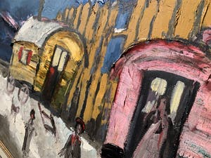 Paul Permeke - Olieverf schilderij: circus woonwagens kaufen? Bieten Sie von 350!