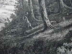 Jozef Linnig - Jacob van Ruisdael: Landschap met waterval - ets en droge naald kopen? Bied vanaf 150!