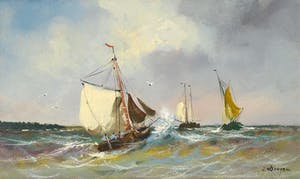 Harrij van Dongen - Olieverf - Zeegezicht kopen? Bied vanaf 135!