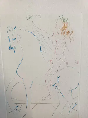 Salvador Dali - "Strijder te Paard" Limited ed. kleuren ets 10/100 kopen? Bied vanaf 275!