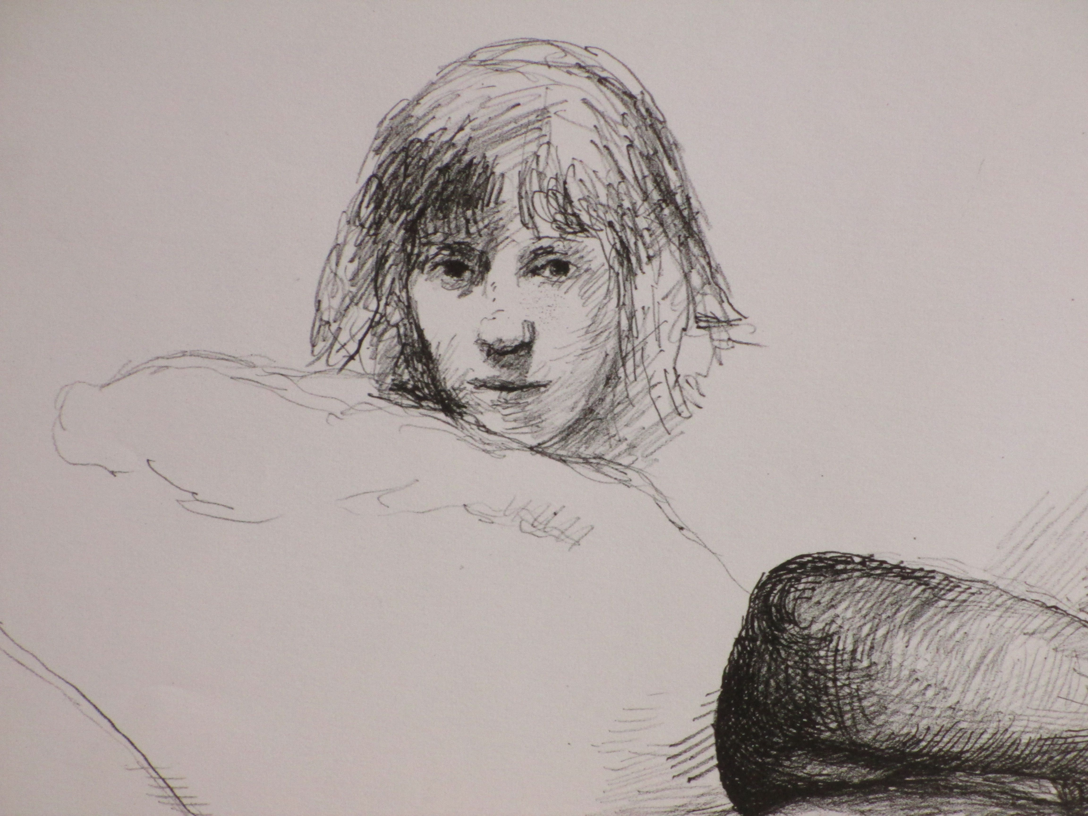 Aat Veldhoen - Blote man met Zelfportret - Rotaprint kopen? Bied vanaf 65!