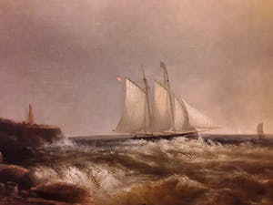 Nicolaas Riegen - Havenhoofd met klipper kopen? Bied vanaf 800!