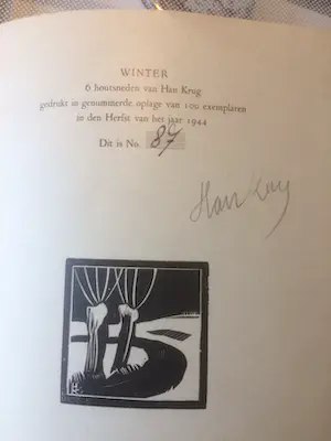 Han Krug - WINTER - 6 HOUTSNEDEN VAN HAN KRUG - 1944 kopen? Bied vanaf 75!