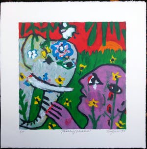 Hans Truijen - Touching Paradise - kleurrijke zeefdruk - oplage e.a. kopen? Bied vanaf 35!