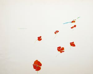 Hans Coumans - Zeefdruk op glossy-papier, Bloemenveld kopen? Bied vanaf 1!