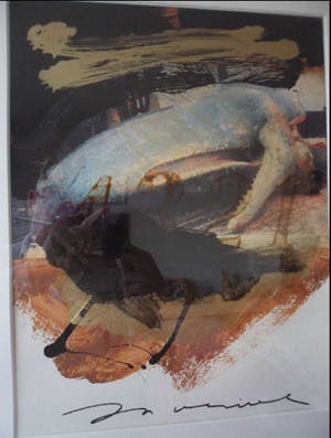 Jos Verwiel - Gemende Techniek. Titel, "Potvis". kopen? Bied vanaf 40!