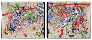 Arty Grimm - Acryl op doek, Tweeluik - Ingelijst (Zeer Groot) verkocht voor € 500!