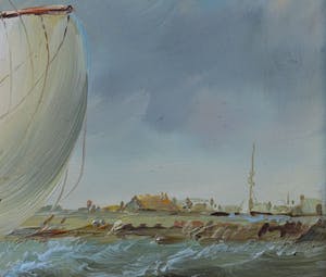 Niet of onleesbaar gesigneerd - Zeegezicht met zeilschepen op zee kopen? Bied vanaf 1!