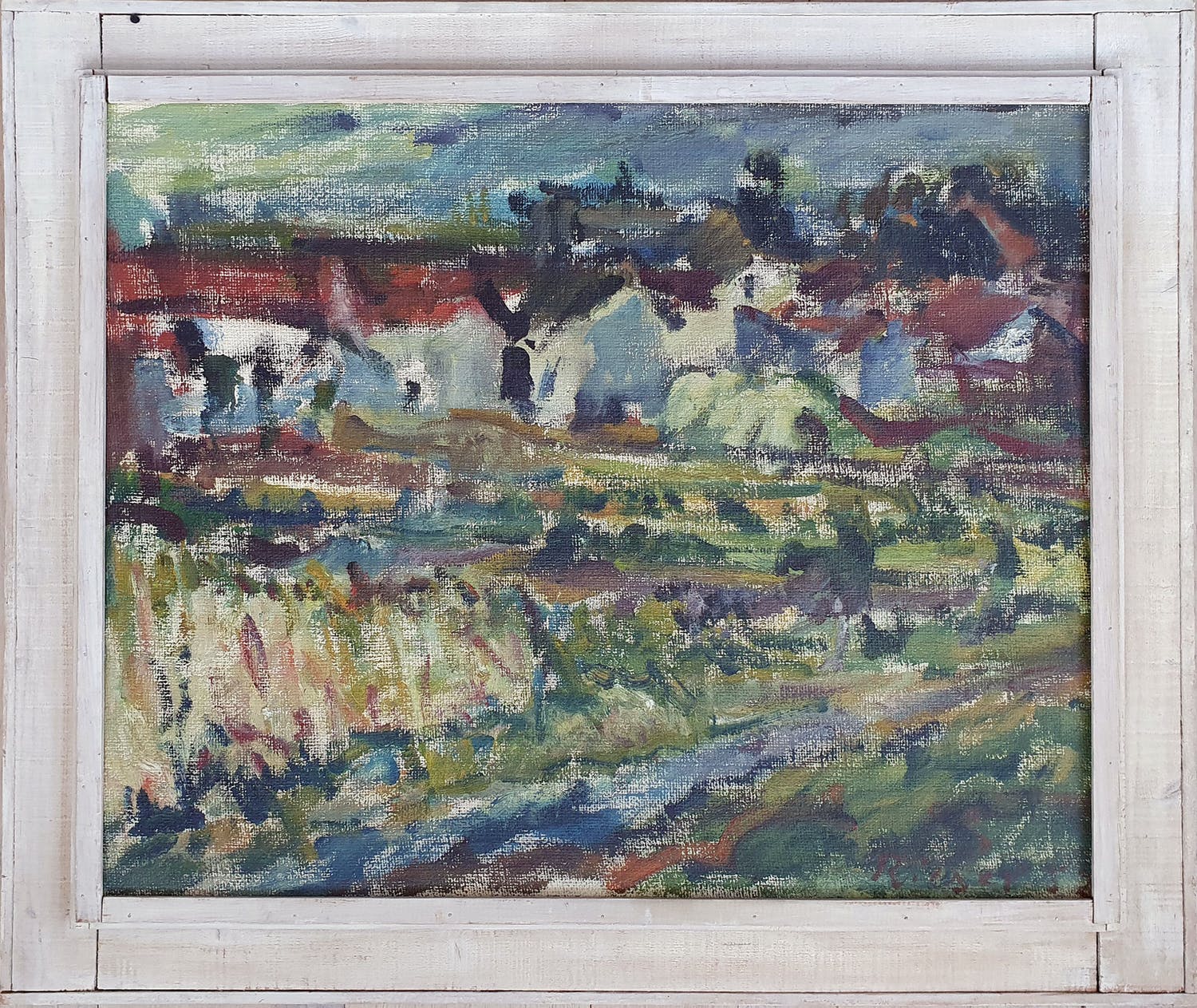 Willy Rieser - Olieverf op doek: 'Bij Maastricht' - Ingelijst Verkocht ...