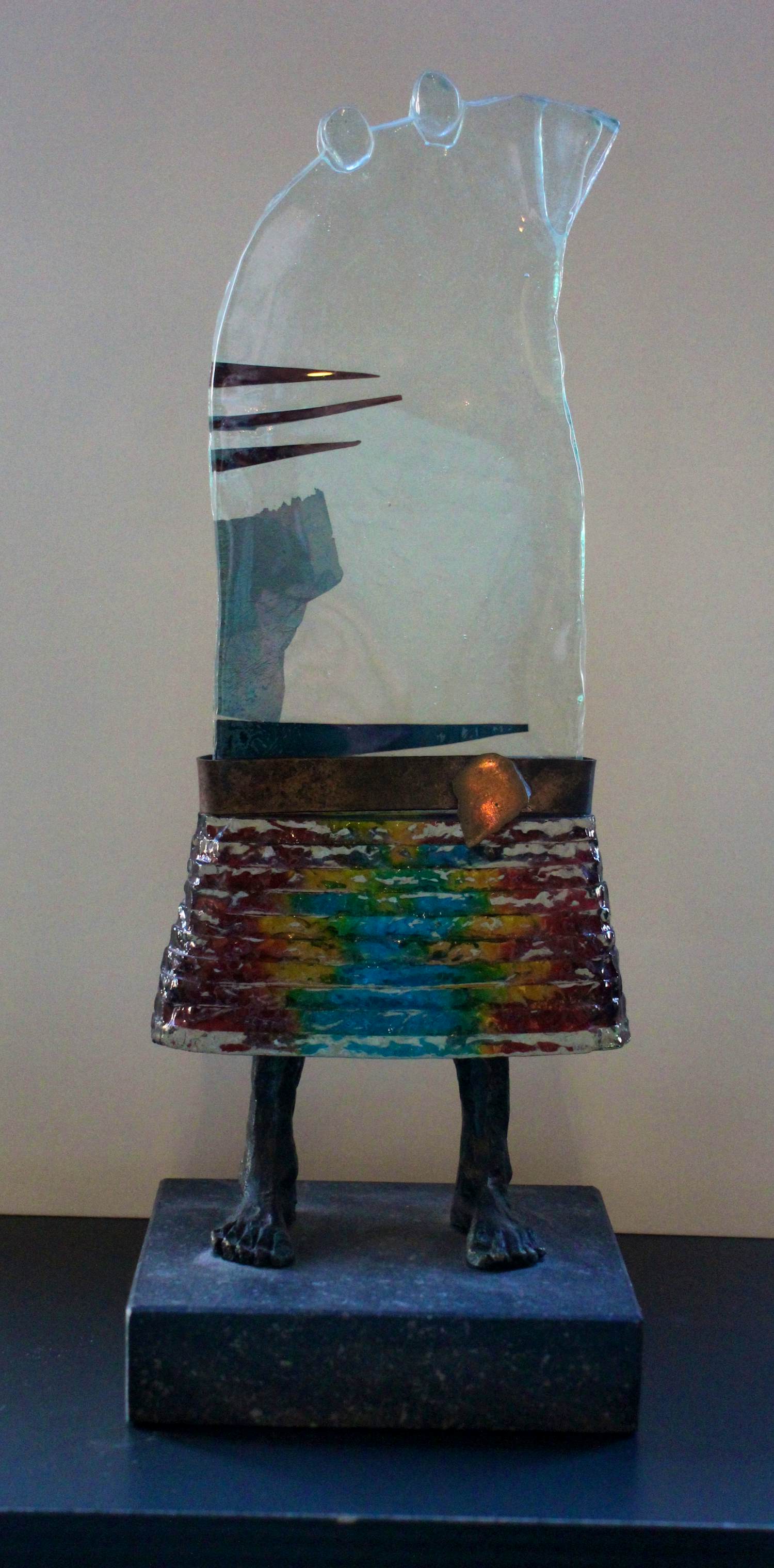 Sjaak Smetsers - Uniek beeld van glas, koper, brons en natuursteen: Mathilde kopen? Bied vanaf 375!