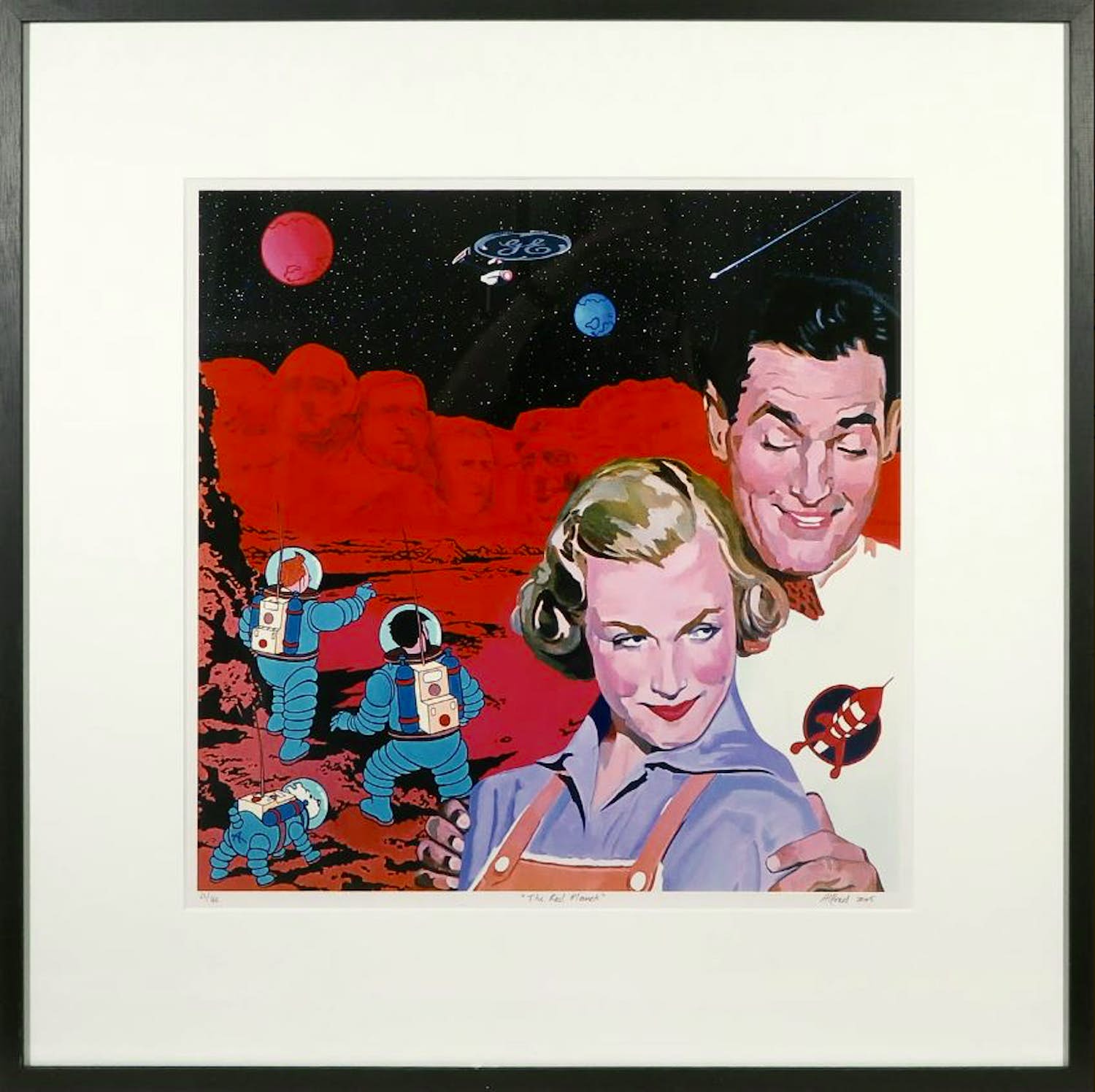 Alfred Degens - F49062 Lambdaprint, The red planet - Ingelijst verkocht voor € 40!