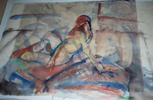 Rob Aussen - collectie van 9 (!) grote aquarellen naakte vrouwen kopen? Bied vanaf 100!