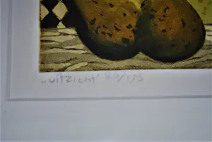 Laetitia de Haas - Uitzicht (met stilleven) - prachtig ingelijste kleurets uit 1995 kopen? Bied vanaf 45!