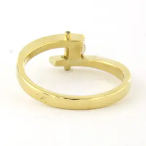 18k geel gouden ring met briljant geslepen diamant tot. 0.20ct – F/G - VS/SI kopen? Bied vanaf 625!