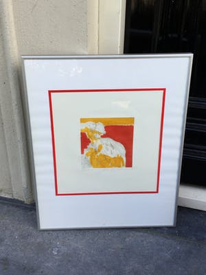 Niet of onleesbaar gesigneerd - C3340-5 - Abstracte compositie met geel en rood kopen? Bied vanaf 1!
