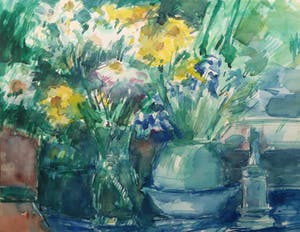 Toon de Haas - Aquarel, Stilleven met bloemen - Ingelijst kopen? Bied vanaf 20!