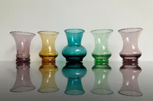 Glasfabriek De Rupel Boom - VIJF VIOLENVAASJES kopen? Bied vanaf 25!