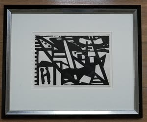 Jan van der Zee - Abstracte houtsnede kopen? Bied vanaf 150!